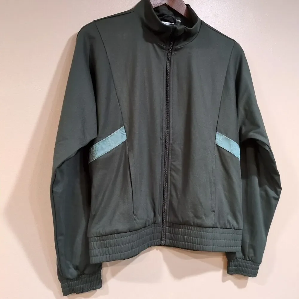 Adidas Track Jacket Olive Green Womens‎ XS Zoe Saldana Legacy Streetwear Gym Run
